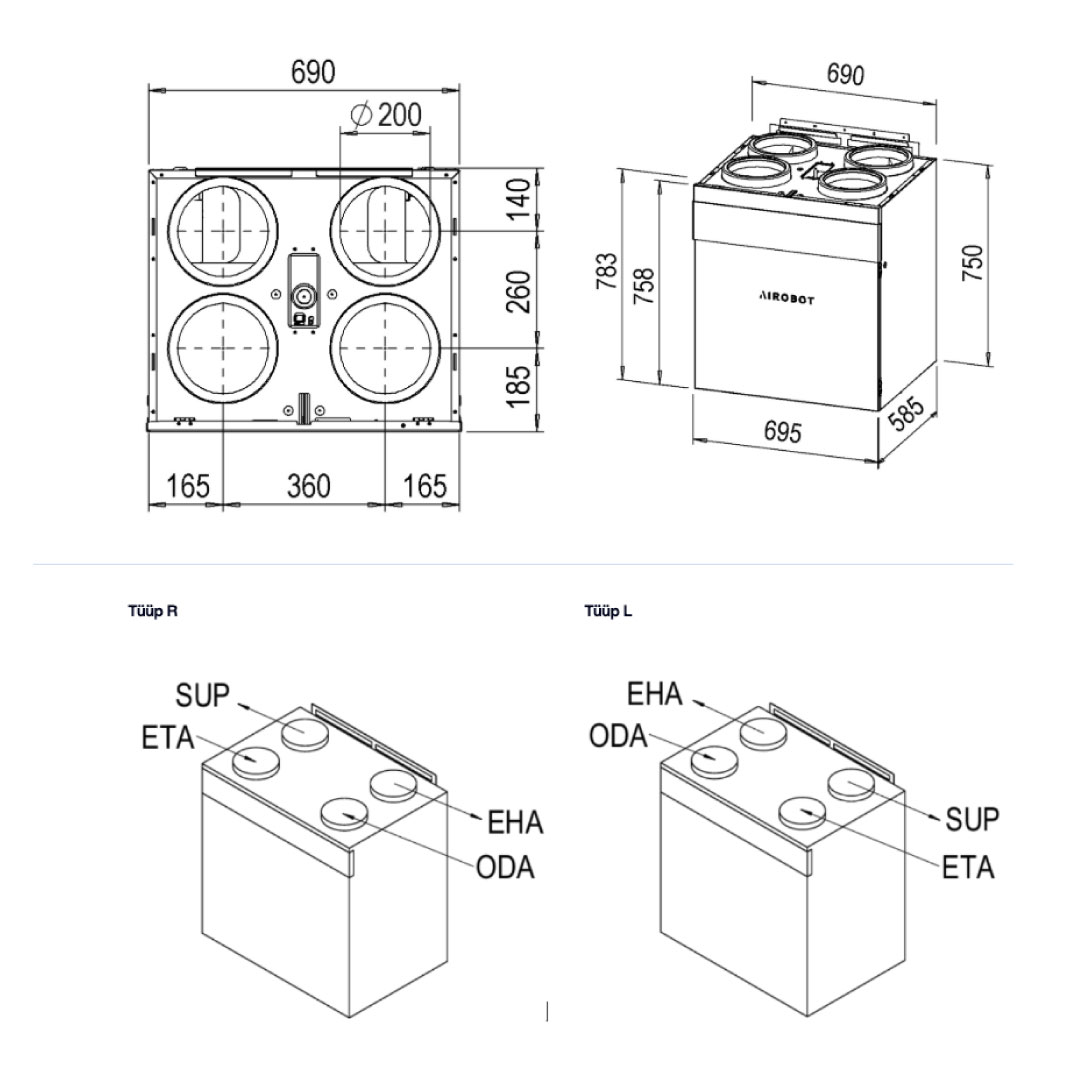Ventilatsiooniseade AIROBOT V4 ERV